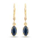 1.20 Carat Genuine Blue Sapphire 10K Yellow Gold Earrings-1