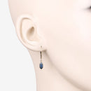 1.20 Carat Genuine Blue Sapphire 10K Yellow Gold Earrings-5