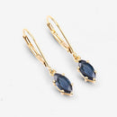 1.20 Carat Genuine Blue Sapphire 10K Yellow Gold Earrings-6