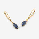 1.20 Carat Genuine Blue Sapphire 10K Yellow Gold Earrings-7