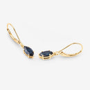 1.20 Carat Genuine Blue Sapphire 10K Yellow Gold Earrings-8