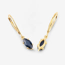 1.20 Carat Genuine Blue Sapphire 10K Yellow Gold Earrings-9