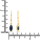 1.20 Carat Genuine Blue Sapphire 10K Yellow Gold Earrings-3