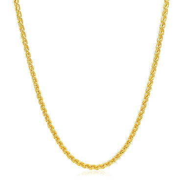 2.1mm 14k Yellow Gold Round Wheat Chain - 0