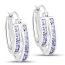 1.40 Carat Genuine Tanzanite .925 Sterling Silver Earrings-1