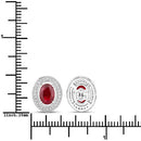 2.12 Carat Genuine Ruby and White Diamond 14K White Gold Earrings-3