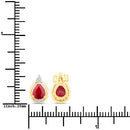 1.36 Carat Genuine Ruby and White Diamond 14K Yellow Gold Earrings-3
