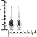 2.79 Carat Genuine Blue Sapphire and White Diamond 14K White Gold Earrings-3