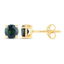 1.30 Carat Genuine Blue Sapphire 14K Yellow Gold Earrings-2