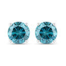 0.81 Carat Genuine Blue Diamond 14K White Gold Earrings-1