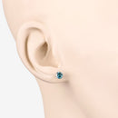 0.81 Carat Genuine Blue Diamond 14K White Gold Earrings-5