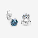 0.81 Carat Genuine Blue Diamond 14K White Gold Earrings-6