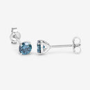 0.81 Carat Genuine Blue Diamond 14K White Gold Earrings-7