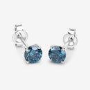 0.81 Carat Genuine Blue Diamond 14K White Gold Earrings-8