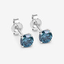 0.81 Carat Genuine Blue Diamond 14K White Gold Earrings-9