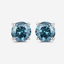 0.81 Carat Genuine Blue Diamond 14K White Gold Earrings-10
