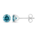 0.81 Carat Genuine Blue Diamond 14K White Gold Earrings-2
