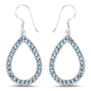 4.32 Carat Genuine London Blue Topaz .925 Sterling Silver Earrings-5