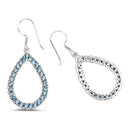 4.32 Carat Genuine London Blue Topaz .925 Sterling Silver Earrings-6