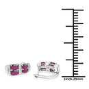 3.20 Carat Glass Filled Ruby .925 Sterling Silver Earrings-7
