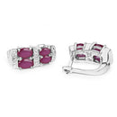 3.20 Carat Glass Filled Ruby .925 Sterling Silver Earrings-8