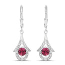 1.20 Carat Genuine Pink Tourmaline .925 Sterling Silver Earrings-3