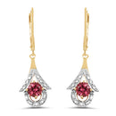 1.20 Carat Genuine Pink Tourmaline .925 Sterling Silver Earrings-4