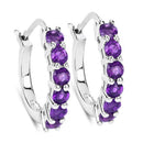 1.20 Carat Genuine Amethyst .925 Sterling Silver Earrings-5