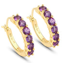 1.20 Carat Genuine Amethyst .925 Sterling Silver Earrings-2