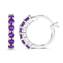 1.20 Carat Genuine Amethyst .925 Sterling Silver Earrings-6