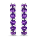 1.20 Carat Genuine Amethyst .925 Sterling Silver Earrings-7