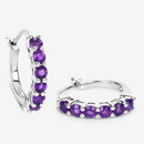 1.20 Carat Genuine Amethyst .925 Sterling Silver Earrings-9