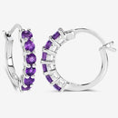 1.20 Carat Genuine Amethyst .925 Sterling Silver Earrings-10