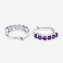 1.20 Carat Genuine Amethyst .925 Sterling Silver Earrings-11
