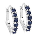1.32 Carat Genuine Blue Sapphire .925 Sterling Silver Earrings-5