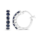 1.32 Carat Genuine Blue Sapphire .925 Sterling Silver Earrings-6