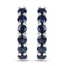 1.32 Carat Genuine Blue Sapphire .925 Sterling Silver Earrings-7