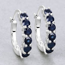 1.32 Carat Genuine Blue Sapphire .925 Sterling Silver Earrings-8