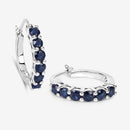 1.32 Carat Genuine Blue Sapphire .925 Sterling Silver Earrings-9