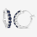1.32 Carat Genuine Blue Sapphire .925 Sterling Silver Earrings-11