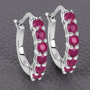 1.56 Carat Genuine Ruby .925 Sterling Silver Earrings-8
