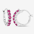 1.56 Carat Genuine Ruby .925 Sterling Silver Earrings-10