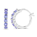 1.20 Carat Genuine Tanzanite .925 Sterling Silver Earrings-6