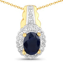 1.96 Carat Genuine Black Blue Sapphire and White Topaz .925 Sterling Silver Jewelry Set-2