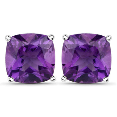 5.20 Carat Genuine Amethyst .925 Sterling Silver Earrings - 0