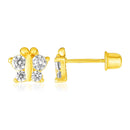 14k Yellow Gold Butterfly Childrens Earrings-1