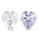 2.97 Carat Genuine Tanzanite & White Topaz .925 Sterling Silver Earrings-3