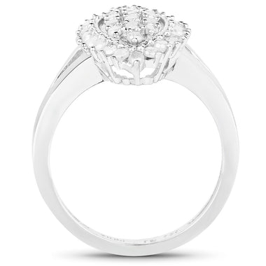 0.62 Carat Genuine White Diamond .925 Sterling Silver Ring - 0