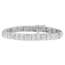 10K White Gold Round and Baguette Cut Diamond Bracelet (2.00 cttw, H-I Color, I2-I3 Clarity)-1