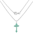 2.00 Carat Genuine Zambian Emerald .925 Sterling Silver Pendant-2